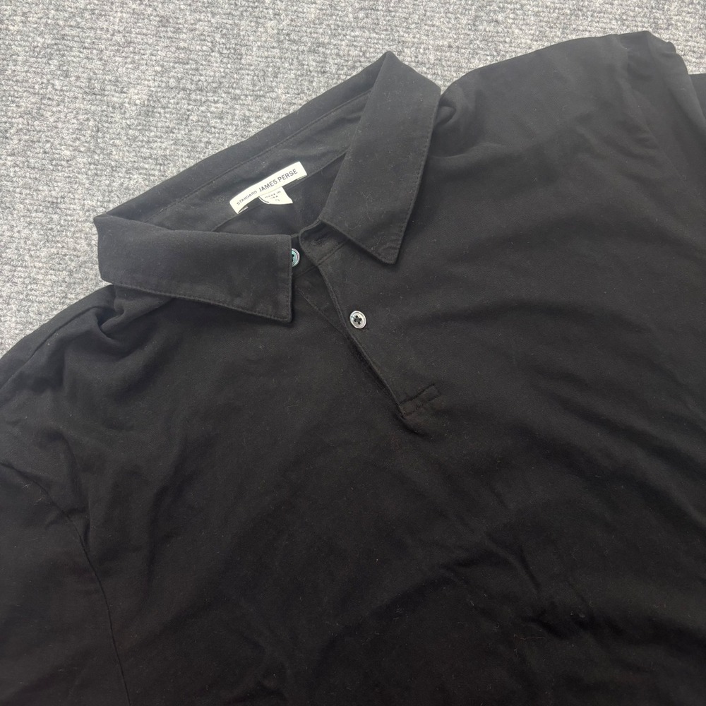 James Perse Polo Shirt Size 3 Black Supima Cotton MSX3337 Men's